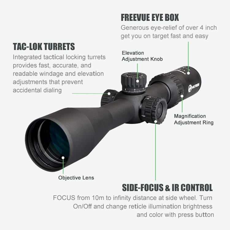 Nutrek Optics 4-24X50 Tactical Waterproof Long Range Riflescope