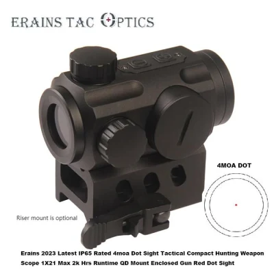 Erains Tac Optics Konkurrierende Tasco Sights Tactical 1X21 4moa IP65 5 Stufen Kompakte geschlossene QD-Halterung Rote Beleuchtungswaffe Red DOT Scope Zielen Red DOT Sight